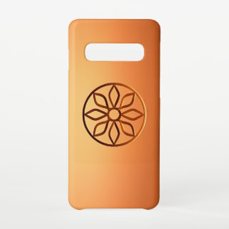 Gesneden Motief Ontwerp op Bruin Samsung Galaxy S10 Hoesje