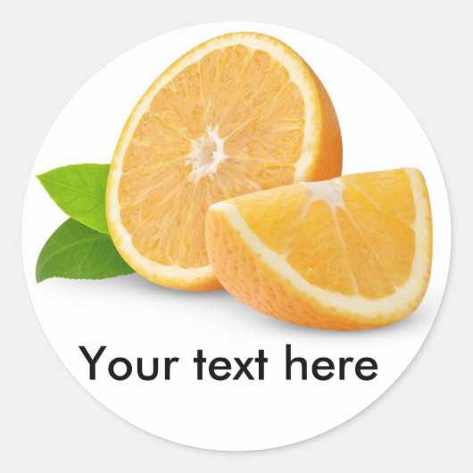 Gesneden oranje vruchten ronde sticker (Voorkant)