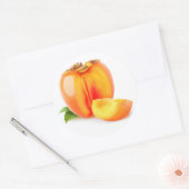 Gesneden persimoenen ronde sticker (Envelop)