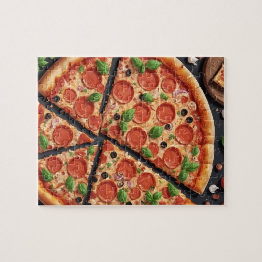 gesneden pizza legpuzzel (Horizontaal)