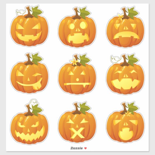 gesneden pompoen Sticker blad (Vel)