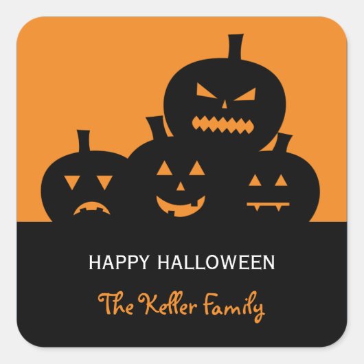 Gesneden Pompoenen Halloween Gift Label Stickers (Voorkant)