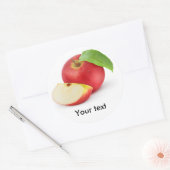 Gesneden rode appel ronde sticker (Envelop)