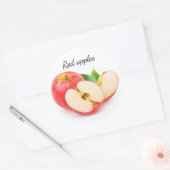 Gesneden rode appels ronde sticker (Envelop)