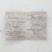 Gesneden Sweethearts rustieke berk bruiloft ceremo Programma (Binnen)