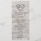 Gesneden Sweethearts rustieke berk bruiloft ceremo Programma (Achterkant)