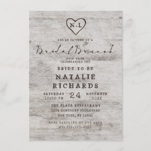 Gesneden Sweethearts rustieke bruids brunch douche Kaart