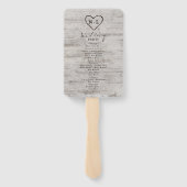 Gesneden Sweethearts rustieke bruiloft ceremonie p Handwaaier (Achterkant)