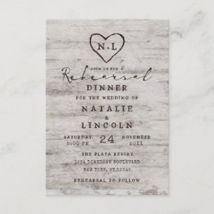 Gesneden Sweethearts Rustieke Bruiloft Repetitie D Kaart