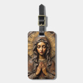 Gesneden Toewijding Houten Maria Bagagelabel (Voorkant verticaal)