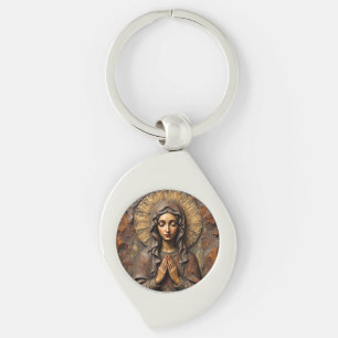 Gesneden Toewijding Houten Maria Sleutelhanger