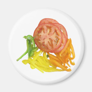 gesneden tomaten en pepers magneet