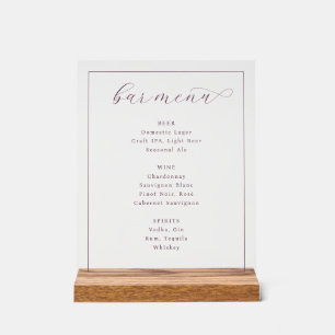 Gesofisticeerd Minimalistisch Barmenu Acryl Bord