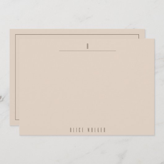 gesofisticeerd modern monogram notitiekaartje (Voorkant / Achterkant)
