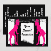 Gesofisticeerd vrijgezellenfeest kaart (Voorkant / Achterkant)