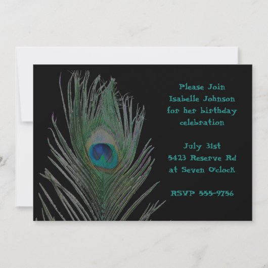 Gesolariseerde Paacock Birthday Kaart (Voorkant)