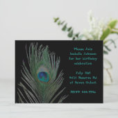 Gesolariseerde Paacock Birthday Kaart (Staand voorkant)