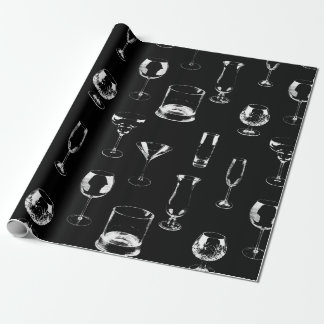 Gesorteerde bril in wit op zwart cadeaupapier