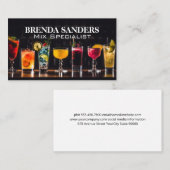 Gesorteerde gemengde dranken op bar top visitekaartje (Voorkant / Achterkant)