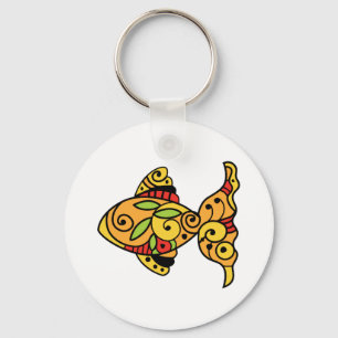 GESPAINEERD GOLDFISH SLEUTELHANGER