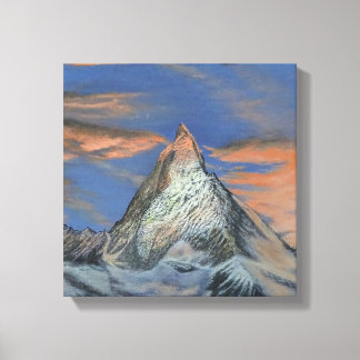 Gespannen canvasprint - De Matterhorn bij zonsonde Canvas Afdruk