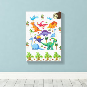Gespannen Canvasprint Dinosaurus Wilde Dieren Canvas Afdruk