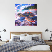 Gespannen canvasprint van zeeschildpad canvas afdruk (Insitu (Slaapkamer))