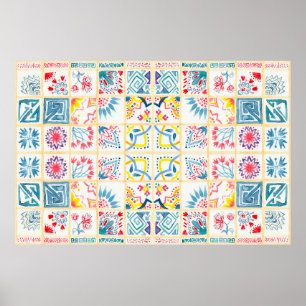 Gespantserde achtergrond met oosterse ornamenten. poster