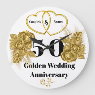 Gespecialiseerd Golden Wedding Jubileum Gift Clock Grote Klok