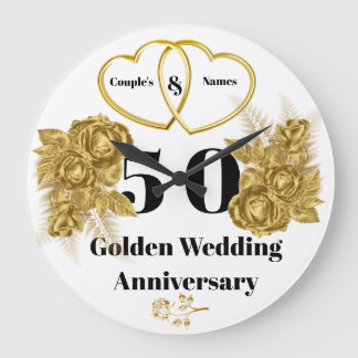 Gespecialiseerd Golden Wedding Jubileum Gift Clock Grote Klok