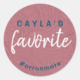 Gespecialiseerde Bride's favoriete Roos Gold Blue Ronde Sticker