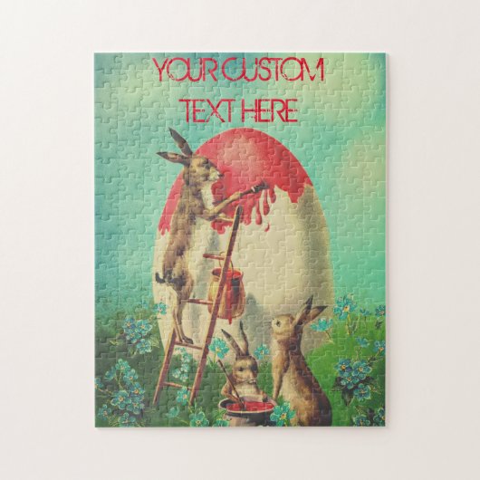 Gespecialiseerde  EASTER Bunny Rustic Legpuzzel (Verticaal)