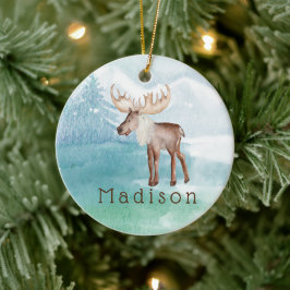 Gespecialiseerde feestdag in Cute Moose Keramisch Ornament