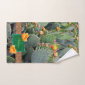 Gespecialiseerde Oranje monogram Prickly Pear Cact Handdoek (Handdoek)