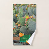 Gespecialiseerde Oranje monogram Prickly Pear Cact Handdoek (Handdoek)