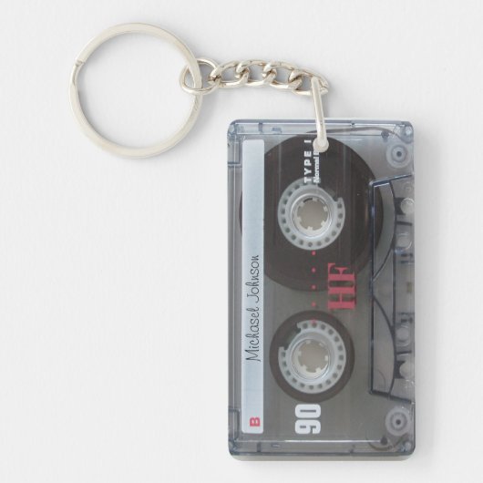 Gespecialiseerde retro-cassettemixtape sleutelhanger (Voorkant)