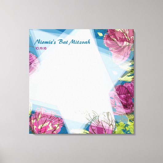 GESPECIEERDE SPRINGSTROMEN Bat Mitzvah Sign-In Boa Canvas Afdruk (Voorkant)