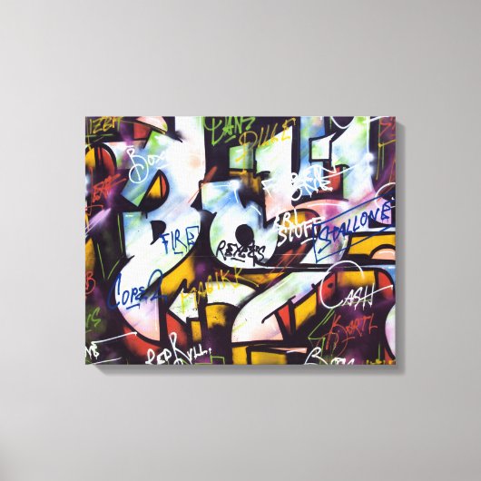 GESPECIEERDE WALL GRAFFITI CANVAS AFDRUK (Voorkant)