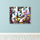 GESPECIEERDE WALL GRAFFITI CANVAS AFDRUK (Insitu (Houten vloer))