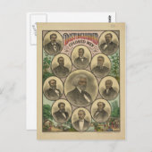 Gespecificeerde gekleurde Mannen Frederick Douglas Briefkaart (Voorkant / Achterkant)