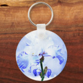 Gespecificeerde iris - blauw en wit sleutelhanger (Voorkant)