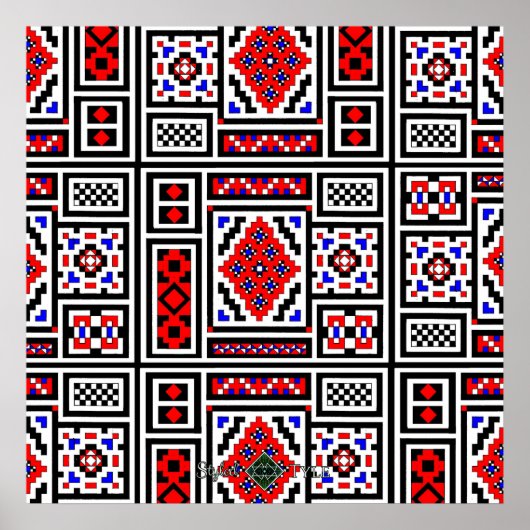 Gespiegeld Mozaïek Poster (Voorkant)