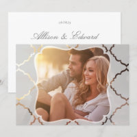 Gespiegelde Damask doorschijnende look foto uitnod