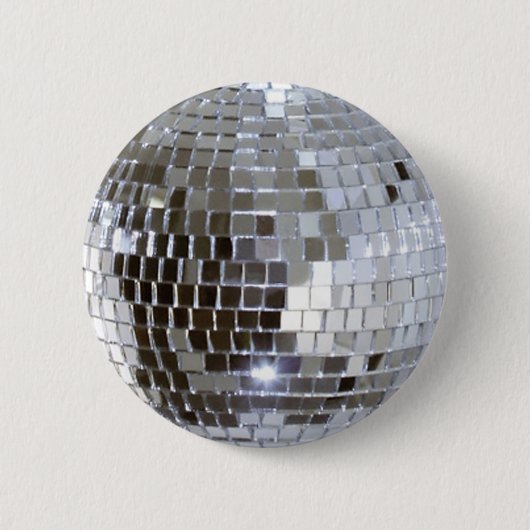Gespiegelde Disco Ball 1 Ronde Button 5,7 Cm (Voorkant)