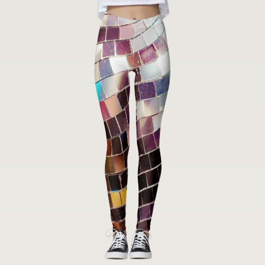 Gespiegelde Disco Ball Leggings (Voorkant)
