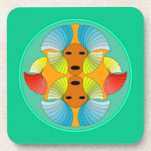 Gespiegelde gezichten Onderzetters