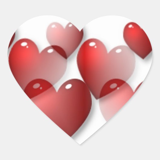 Gespiegelde harten hart Stickers (Voorkant)