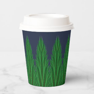 Gespiegelde Pines Midnight Paper Cups Papieren Bekers