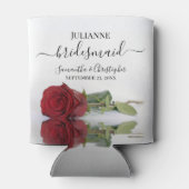 Gespiegelde Rode Roos Elegante Bruidsmeisje bruilo Blikjeskoeler (Achterkant)