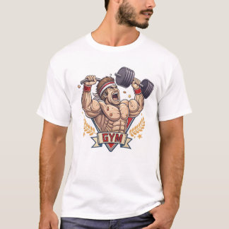 gespierd bodybuilder silhouet t-shirt